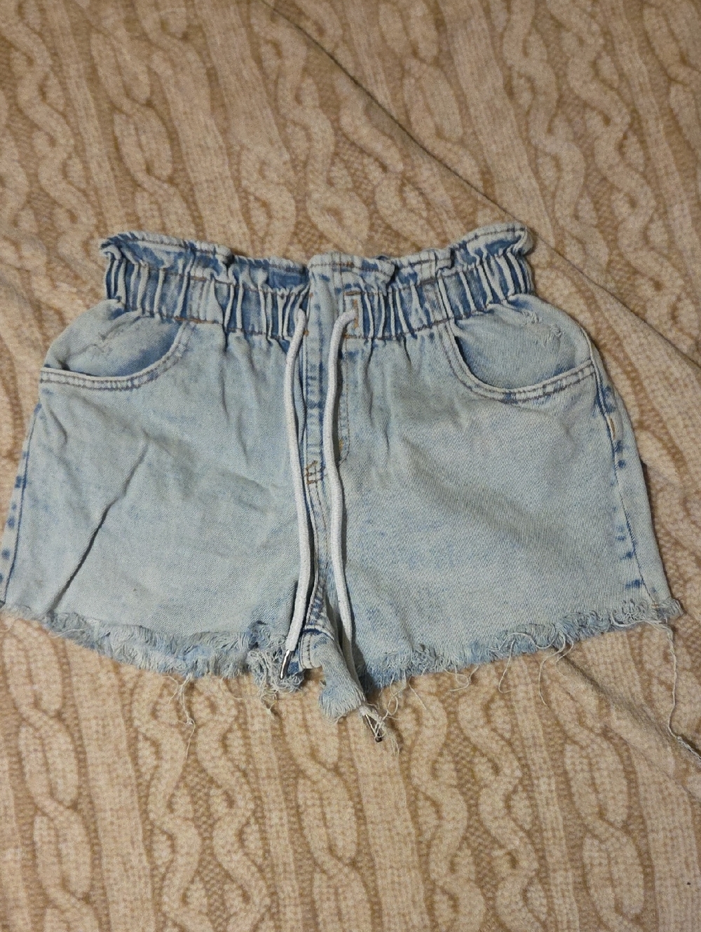 wild fable Light Blue Paperbag Denim Shorts